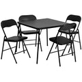 5-Piece Folding Card Table and Chairs in Black Z603746