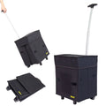 Black Collapsible Rolling Utility Cart Y2556