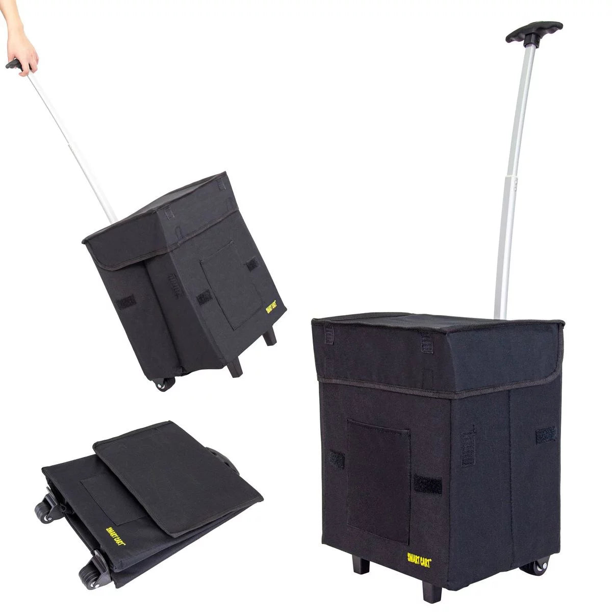 Black Collapsible Rolling Utility Cart Y2556
