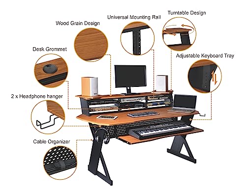 Cherry Music Studio Desk Workstation with 3 x 4U Rack D369963