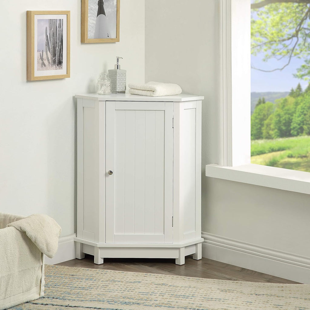 White Triangular Storage Cabinet Q7865