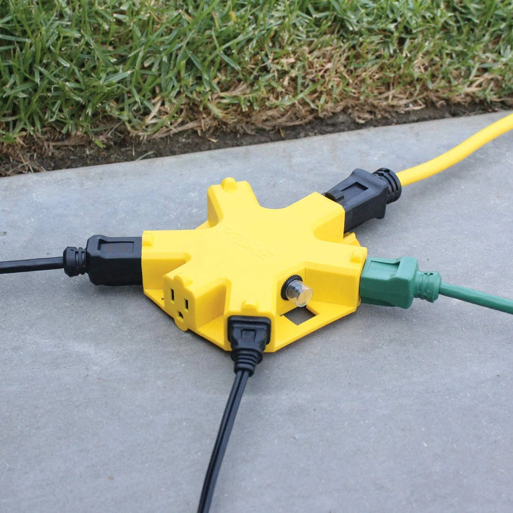 12/3 SJTW 50 ft Heavy Duty Outdoor Extension Cord & 5-Outlet Adapter Combo L2483