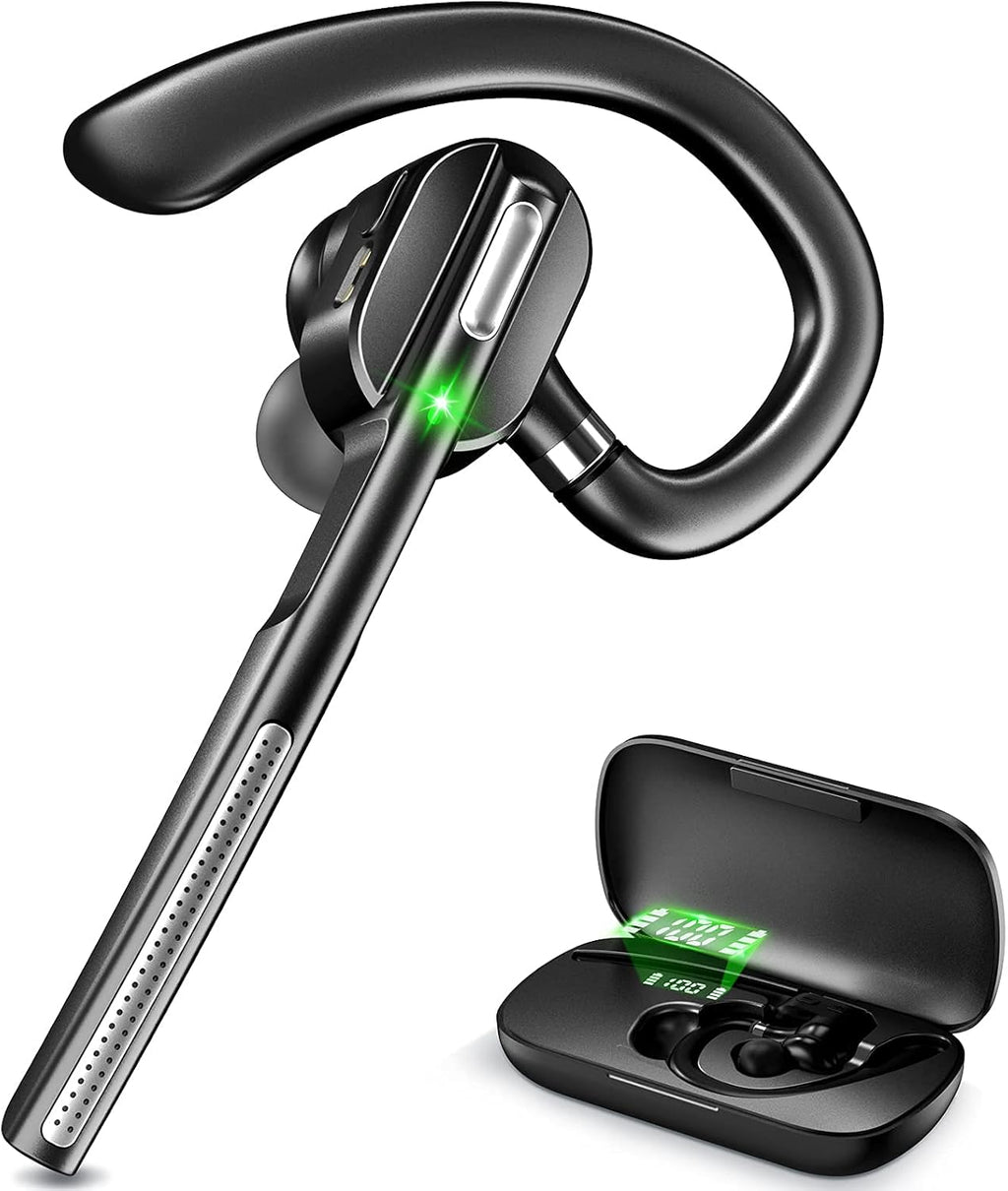 Bluetooth Headset V5.1 Wireless Earpiece with Charging Case, Noise Canceling Mic, Pack of 2 F920