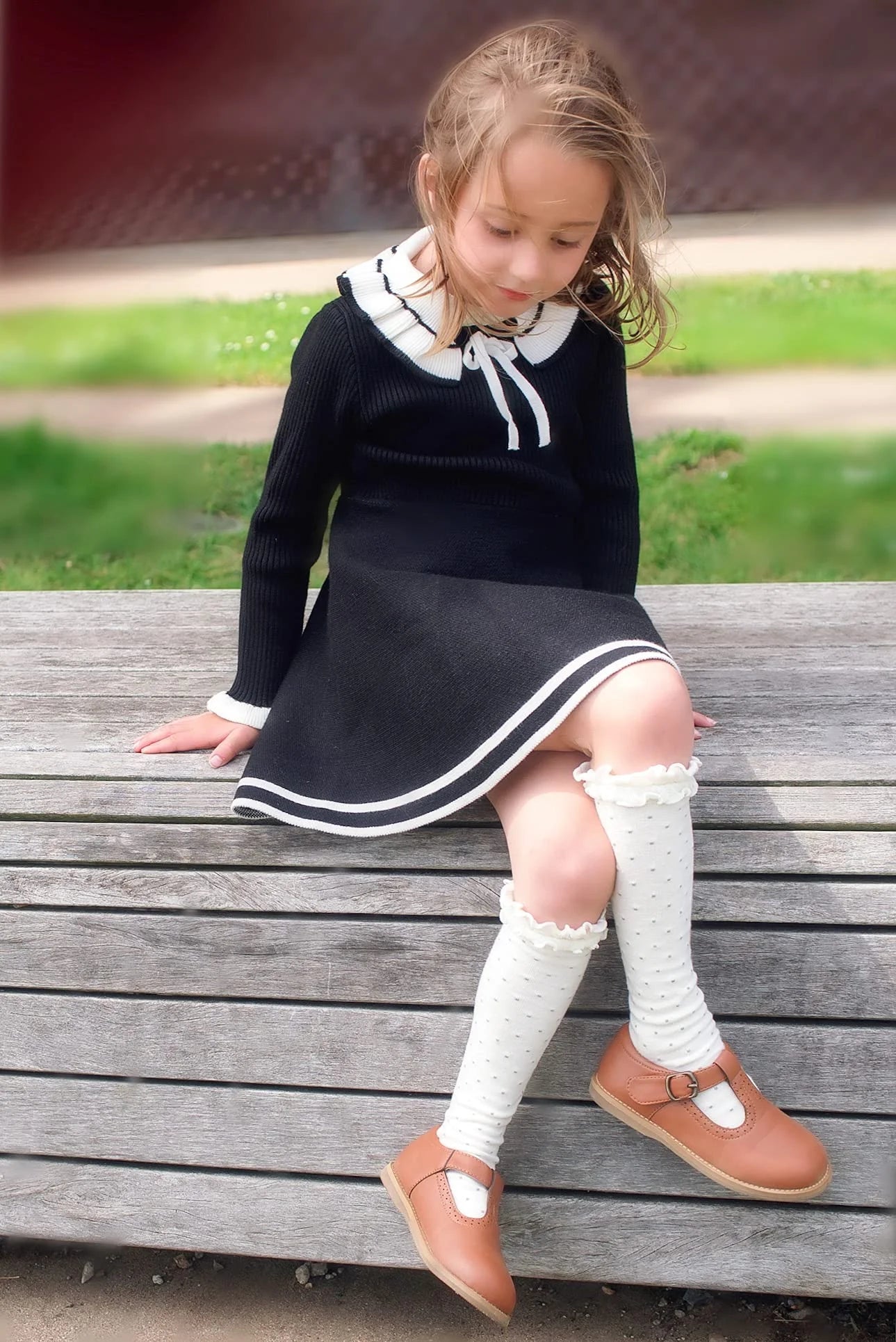 Girl's T-Strap Mary Jane Flat Dress Shoe P57955