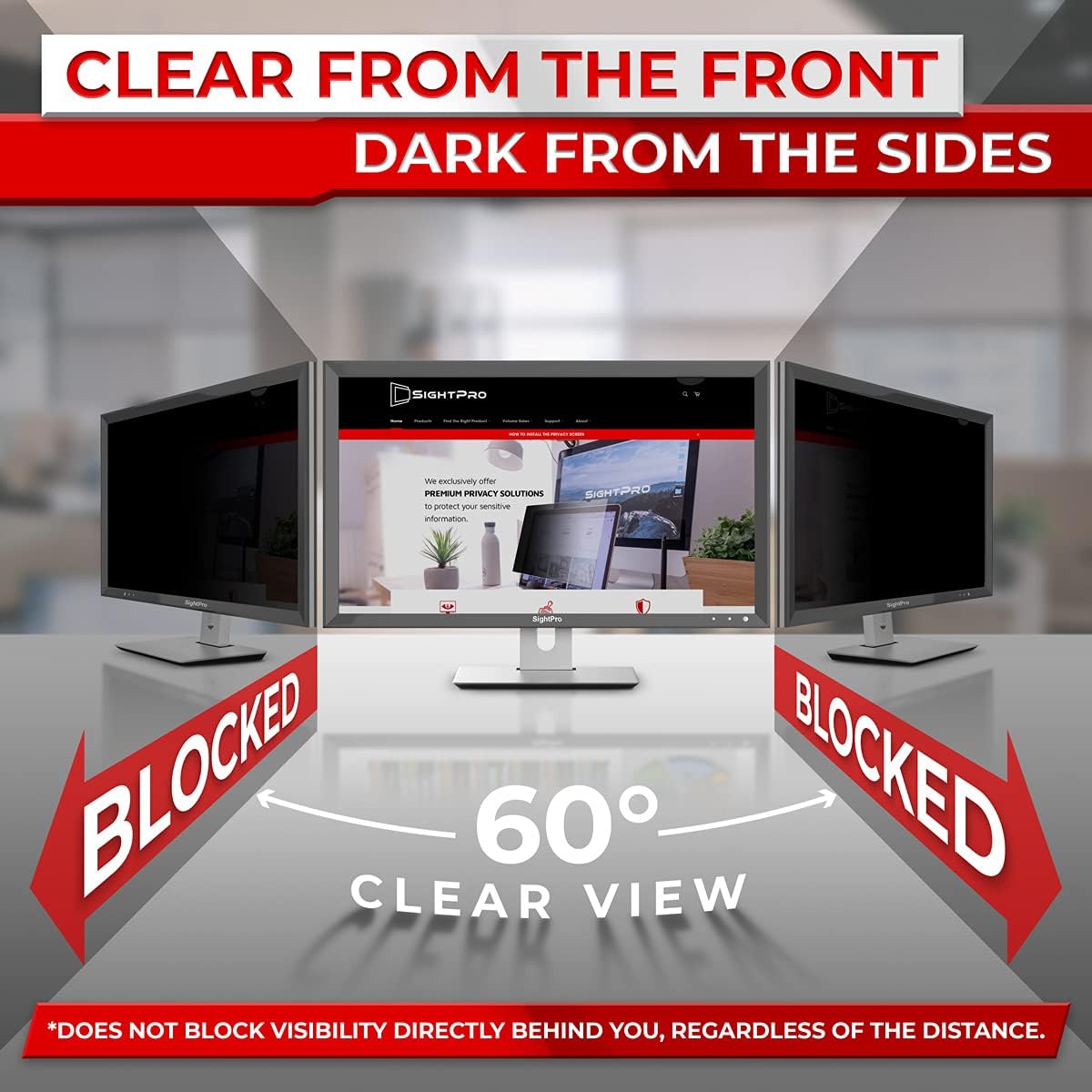 23.8 Inch Computer Privacy Screen Filter for 16:9 Widescreen Monitor, Pack of 2 V9669