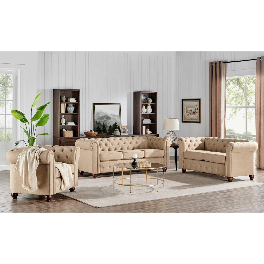 Cream 3pc. Living Room Set P58591