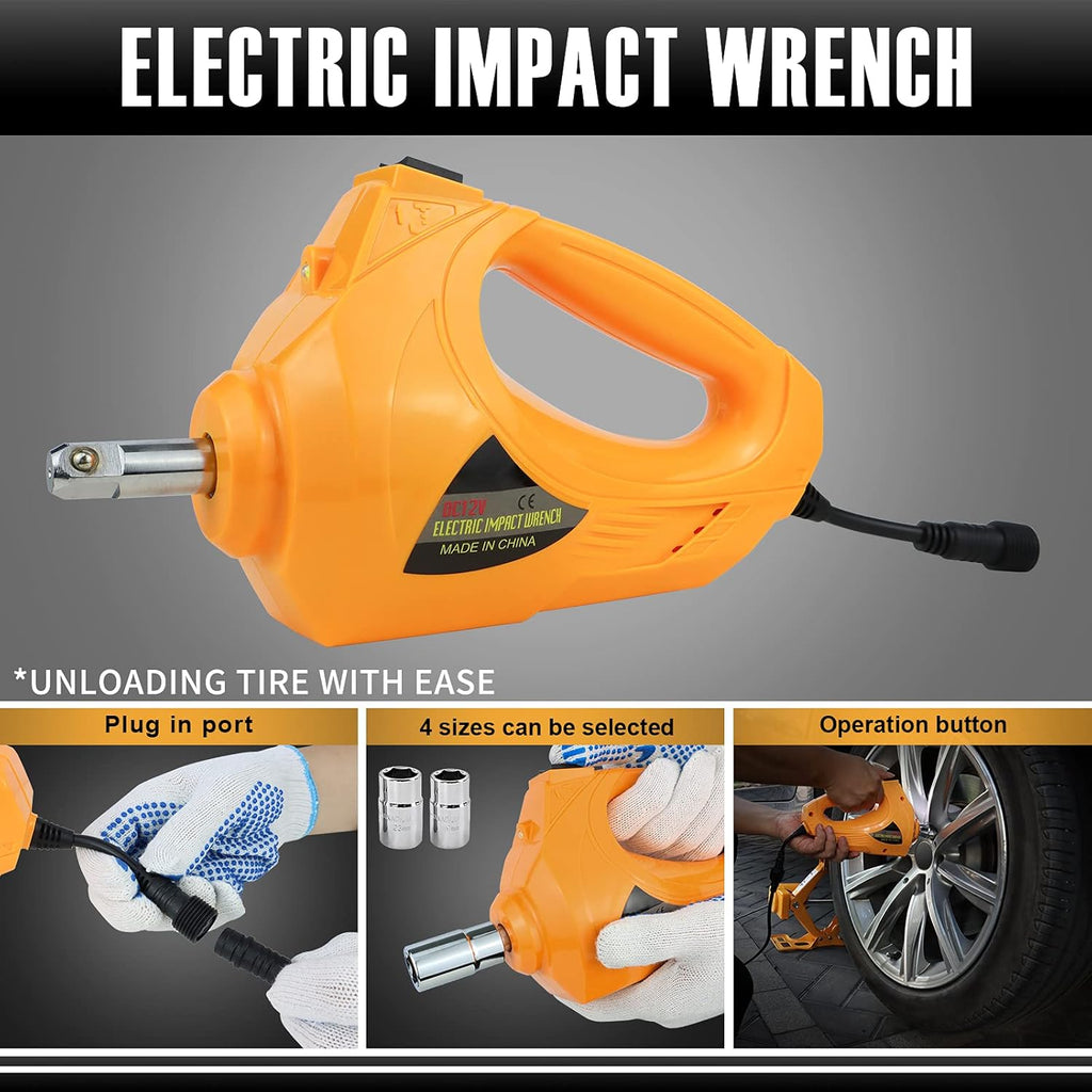 Electric Car Jack 3 Ton 12V Scissor Car Jack with Impact Wrench E792