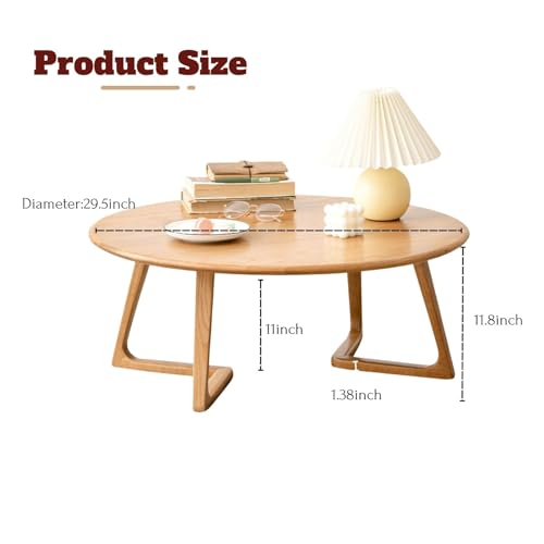 Solid Oak Wood Round Coffee Table B540554