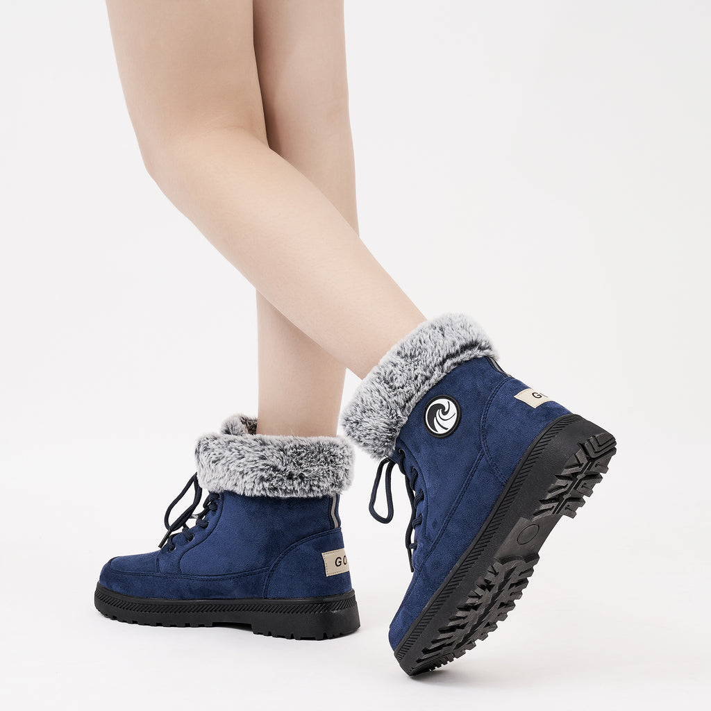 Winter Snow Boots Lace Up Flat Anti-Slip Ankle Boots M164242