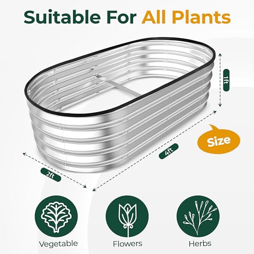 Dark Grey Metal Raised Garden Bed Kit 6x2x1ft K120