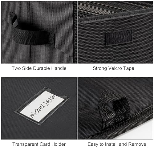 7-inch Vinyl Record Storage Box, Nylon Foldable Set of 2 with Lid and Handle C20639