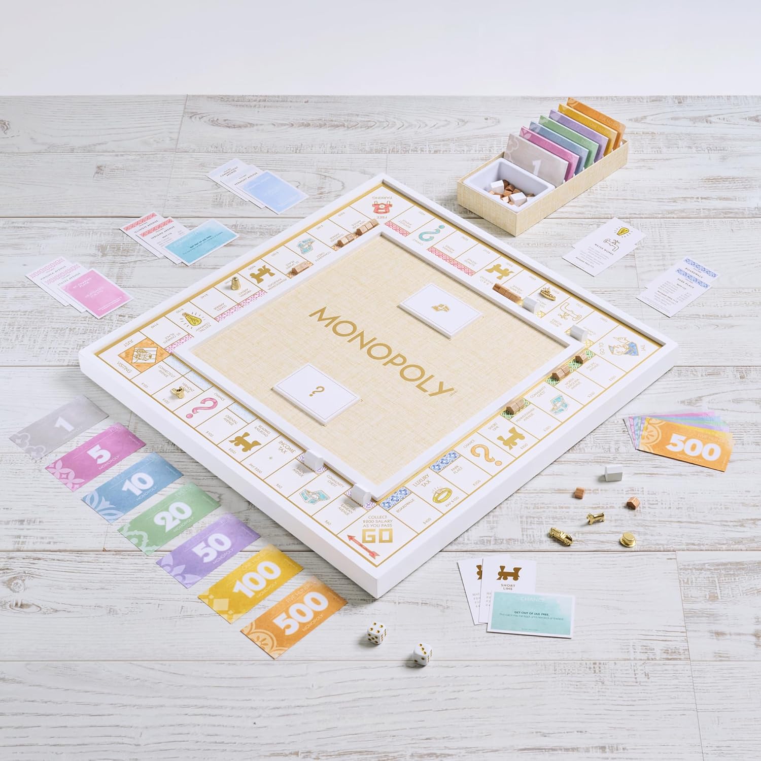 Monopoly Bianco Edition with Wood Game Board V10048