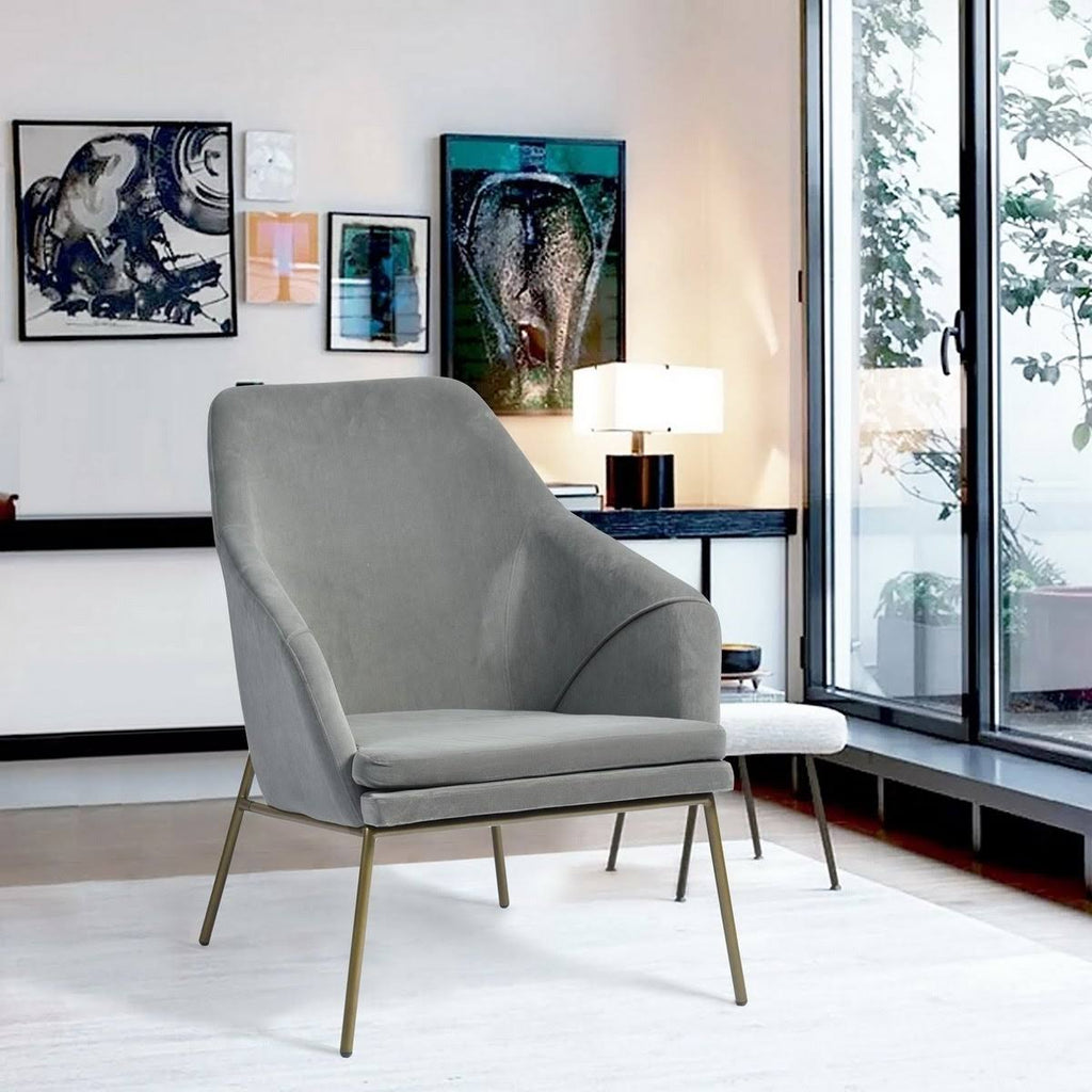 Blue Frosted Velvet Accent Chair K87280