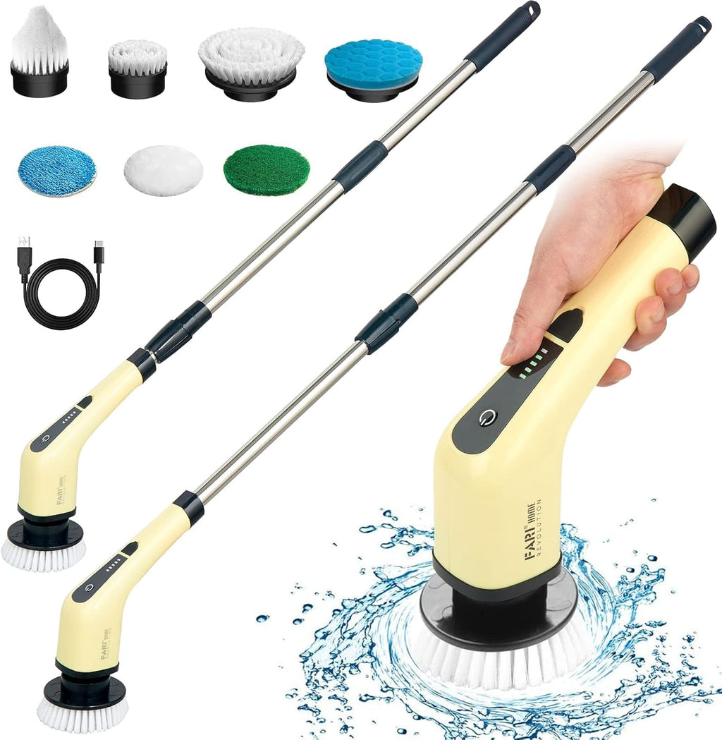 Cordless Electric Spin Scrubber with 7 Replaceable Brush Heads W35509