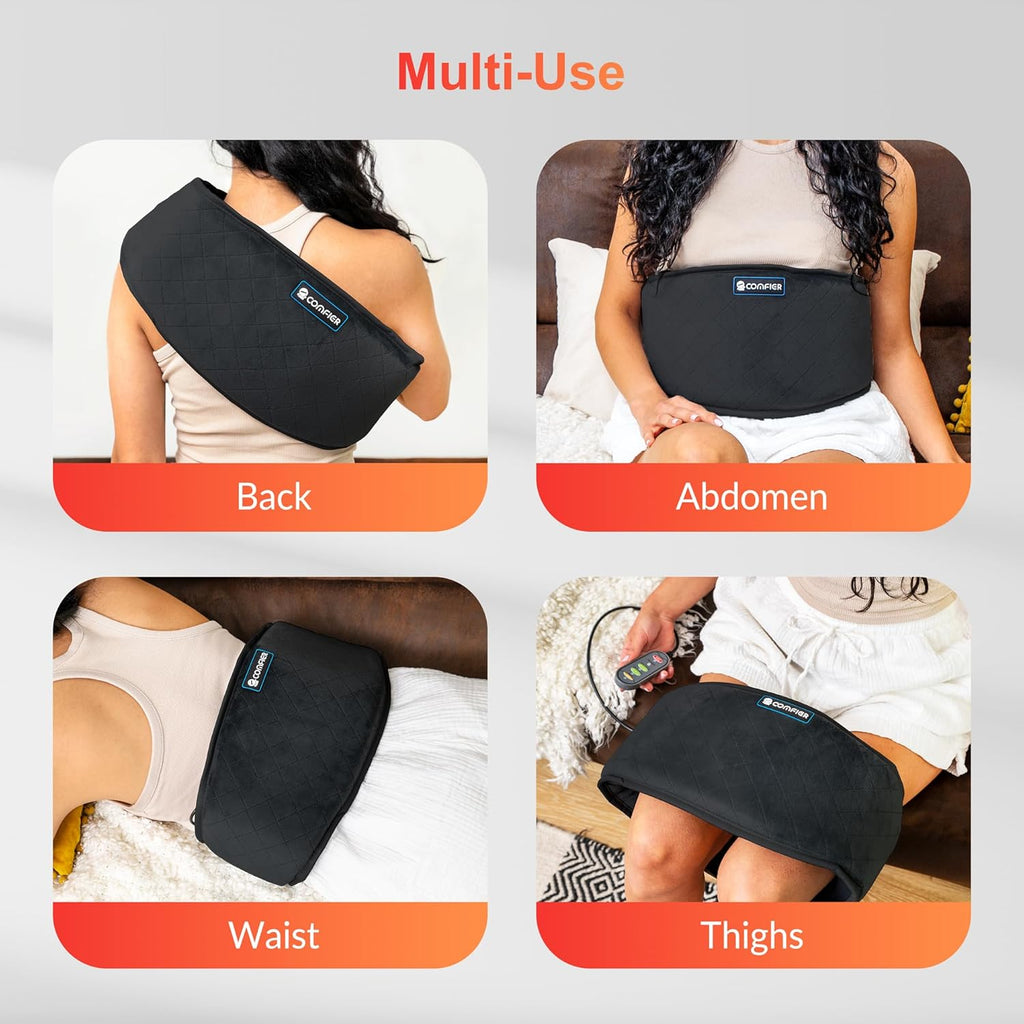 Heating Pad with Heat Vibration Lower Back Massager Auto Shut Off Heated Waist Belt X297727