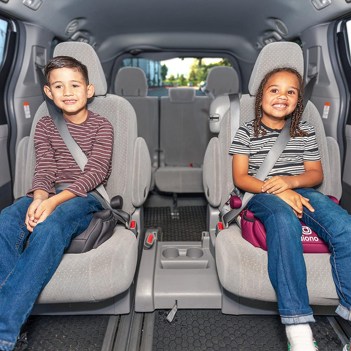 Pack of 2 Backless Booster Car Seats, Black X1735