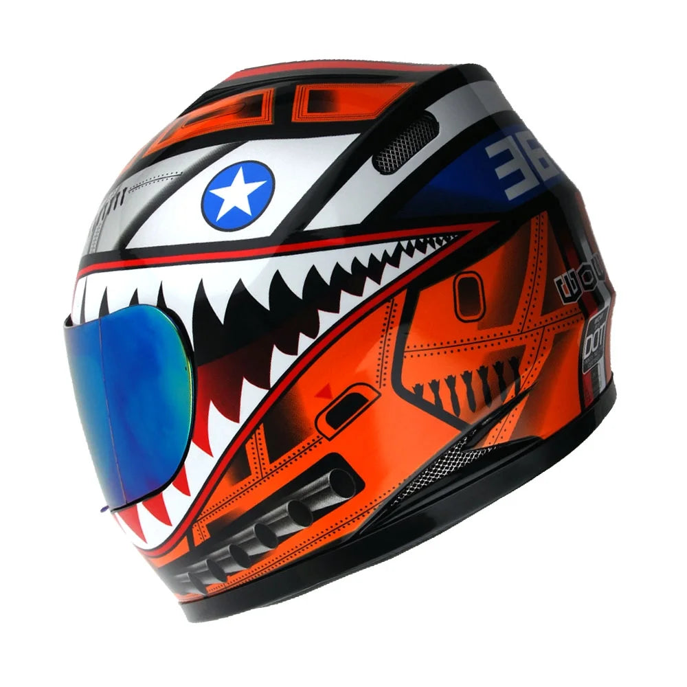 Youth Kids Motorcycle Full Face Helmet Red L403413