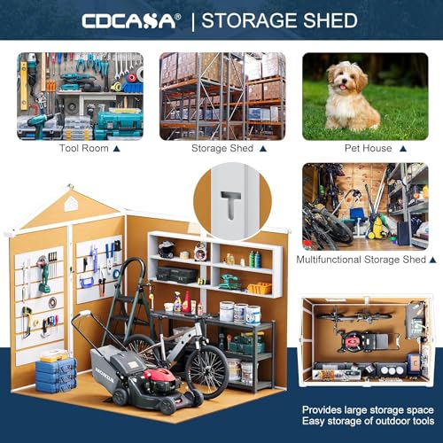 8x6 Feet Resin Storage Shed with Floor, Dove Grey C59716