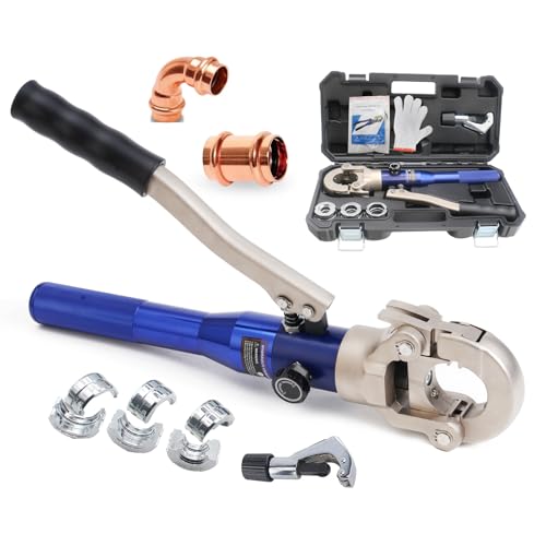 Hydraulic Copper Tube Crimping Tool with 1/2, 3/4 and 1-inch Jaw F10834