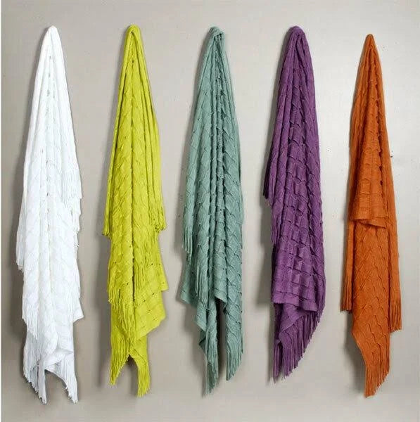 Coral Acrylic Cashmere Throw Blanket C5928