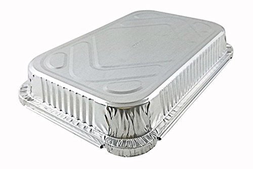 4 lb Oblong Aluminum Food Storage Pan with Board Lid, Pack of 50 C84599