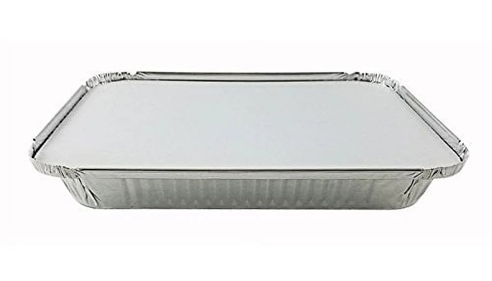 4 lb Oblong Aluminum Food Storage Pan with Board Lid, Pack of 50 C84599