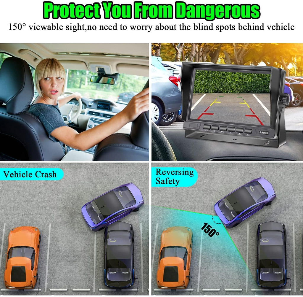 7 Inch LCD Monitor Backup Camera System with 2 Rear View Cameras D41599