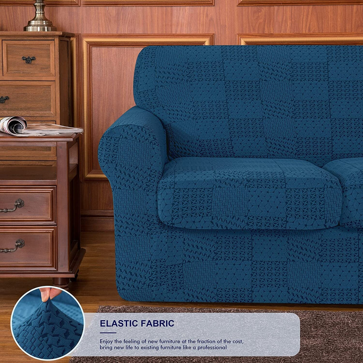 Green Patchwork Pattern Sofa Cover V439