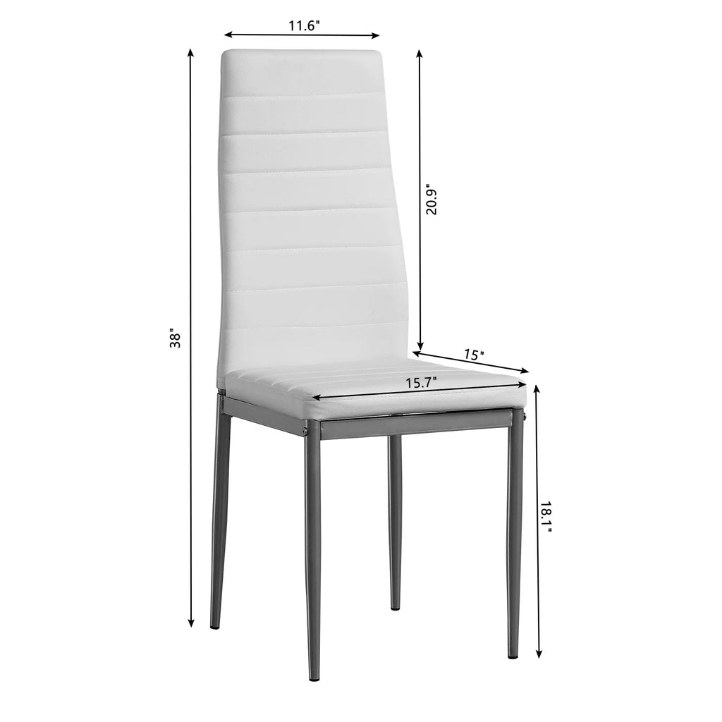 White Glass Dining Table Set for 4 O14227