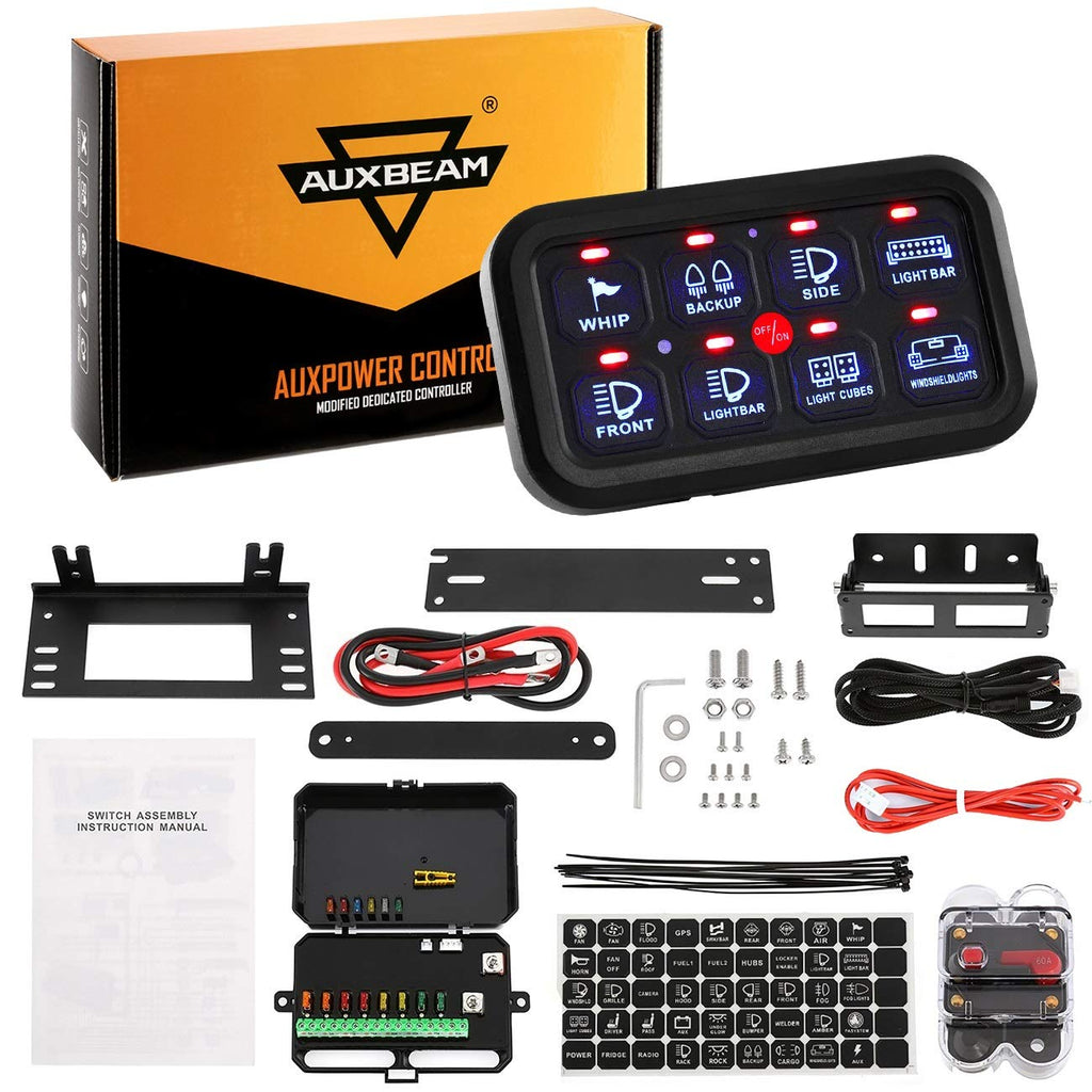 8 Gang Switch Panel LED On-Off Switch Pod Touch Control Panel Relay Box D84887