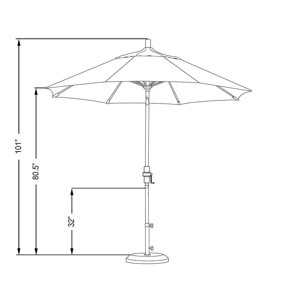 Bronze/Pacifica/Navy Blue Aluminum Market Umbrella M58590