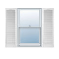 18 inch W x 44 inch H Vinyl Louver Shutters, Bright White, Per Pair Z542702