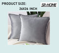 Set of 2 Super Soft Velvet Decorative Throw Pillow Covers Square with Fringe Cushion Case V847
