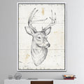 Framed Canvas Wildlife Animal, 16 inch x 32 inch, Gray N52500