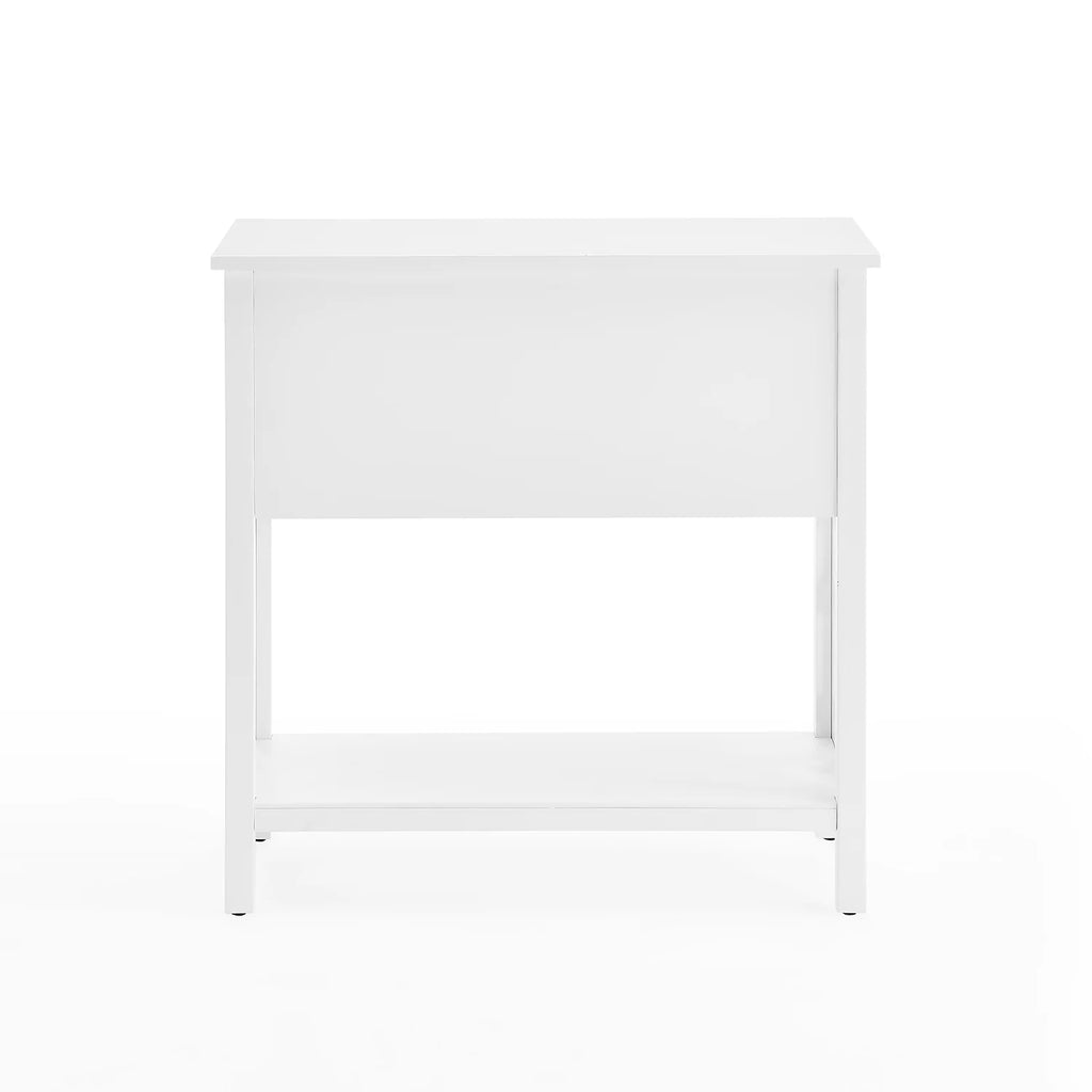 White Wood Console Table with 4-Drawers Y806352