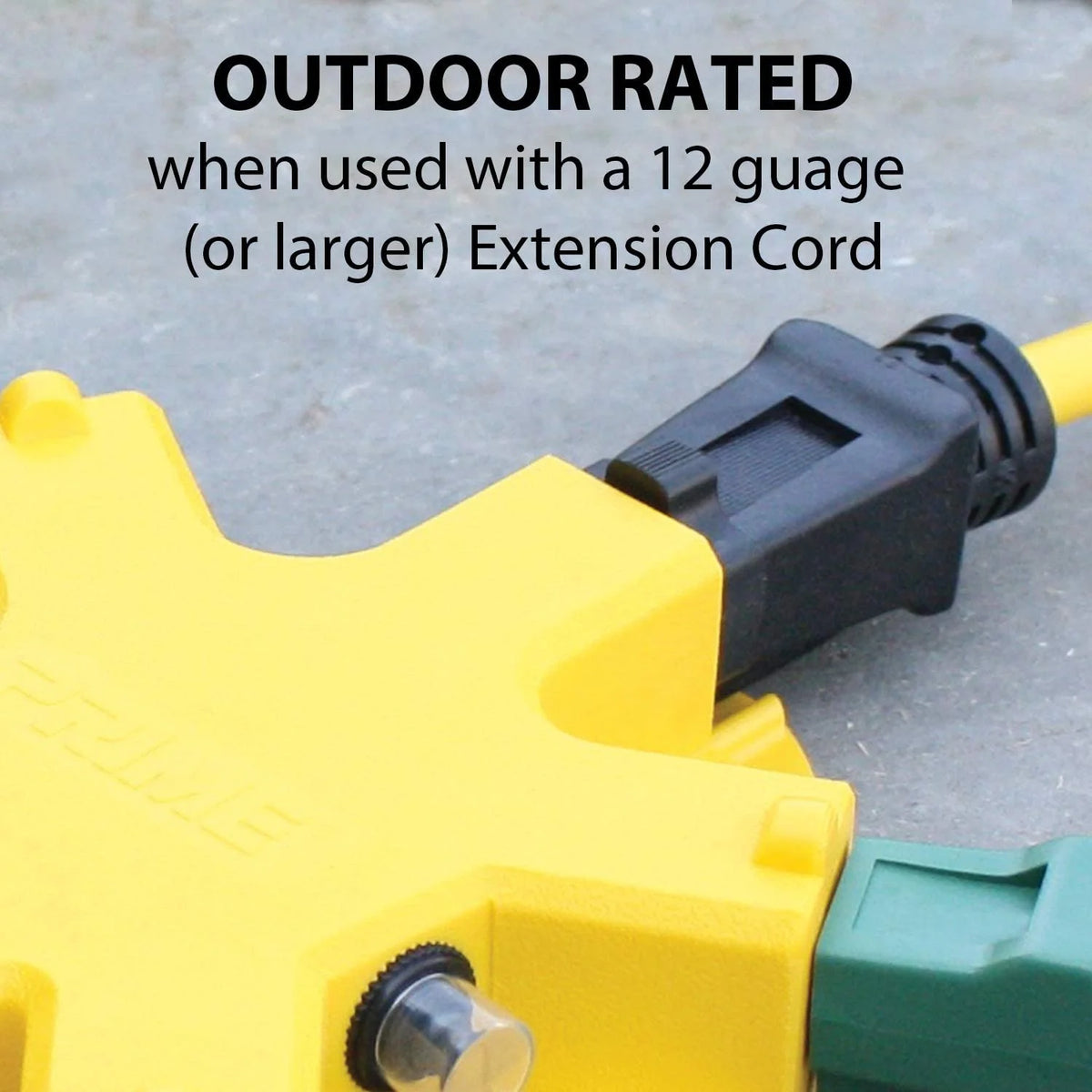 12/3 SJTW 50 ft Heavy Duty Outdoor Extension Cord & 5-Outlet Adapter Combo L2483