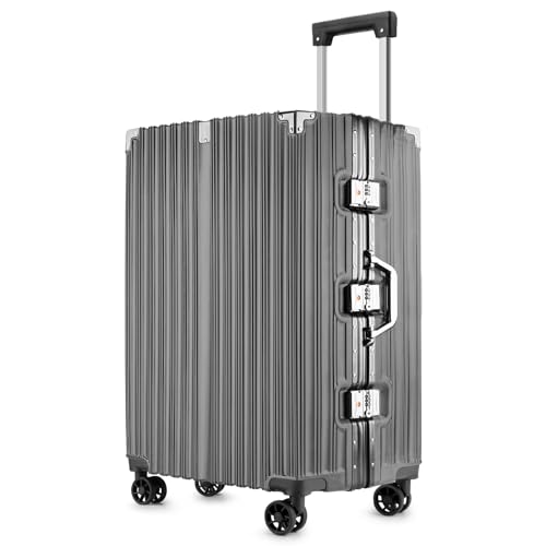 Black 20 Inch Lightweight Aluminum Frame Carry On Luggage S900