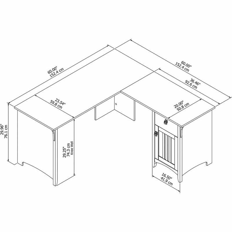 L Shaped Desk with Storage in Cape Cod Gray B371362