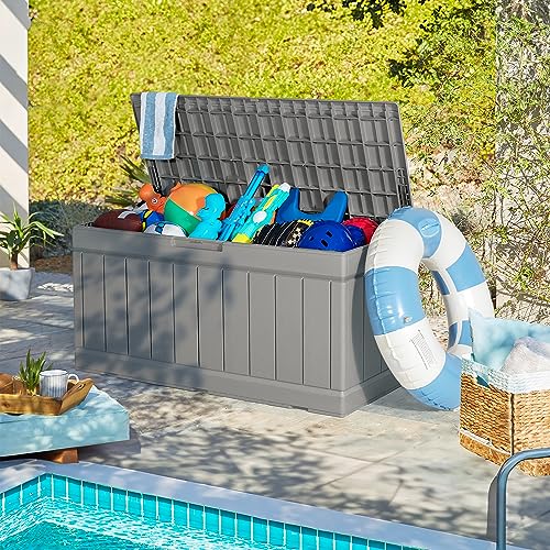 85 Gallon Waterproof Resin Deck Box with Padlock Y663