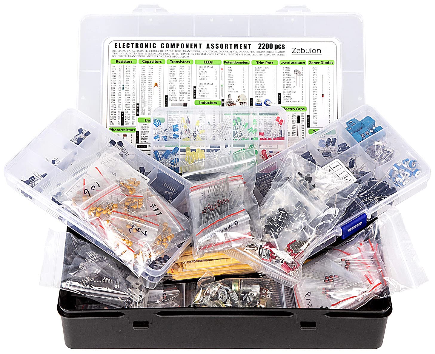 2200 pcs Electronic Component Assortment Kit J543