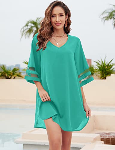 Women's Swimsuit Coverup V Neck Beach Dress P587