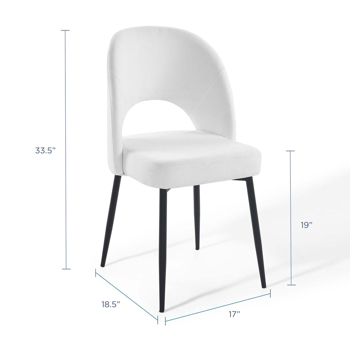 Black White Upholstered Fabric Dining Side Chair X891