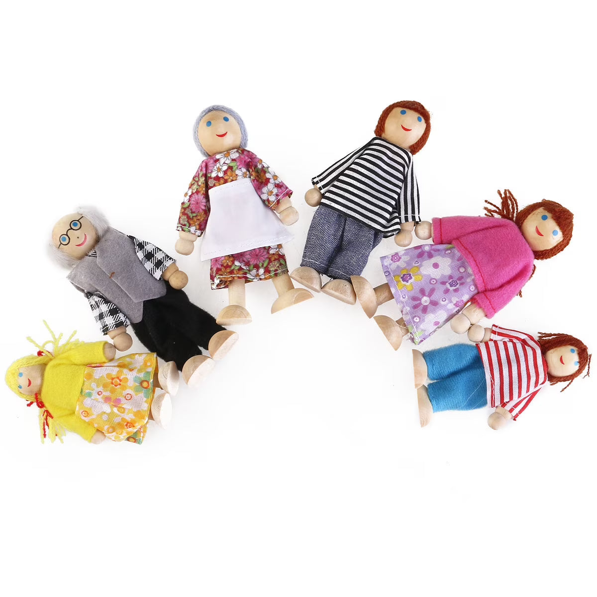 Wooden Dollhouse Furniture Set with Grandparents X808