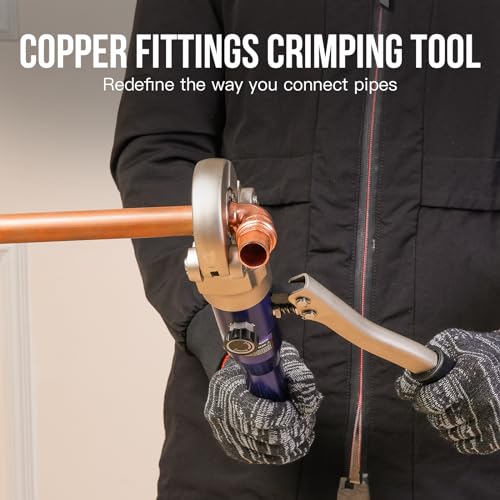 Hydraulic Copper Tube Crimping Tool with 1/2, 3/4 and 1-inch Jaw F10834