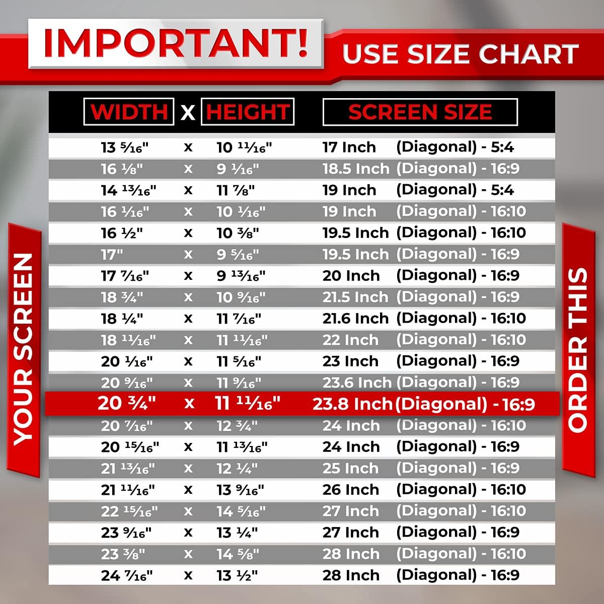 23.8 Inch Computer Privacy Screen Filter for 16:9 Widescreen Monitor, Pack of 2 V9669