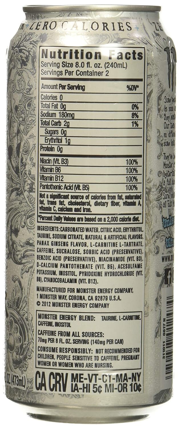 16 Fl Oz Zero Ultra Energy Drink S84895