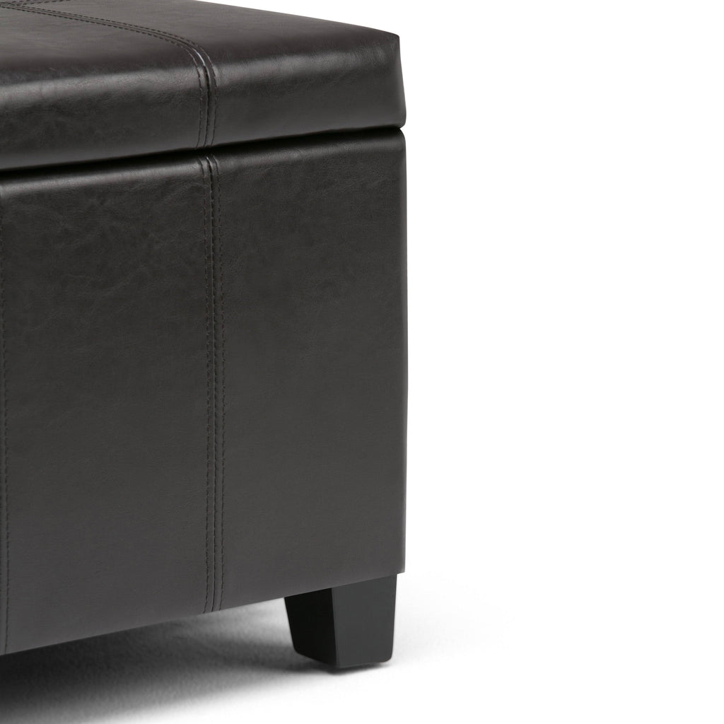 Distressed Gray Taupe Storage Ottoman Bench C53587