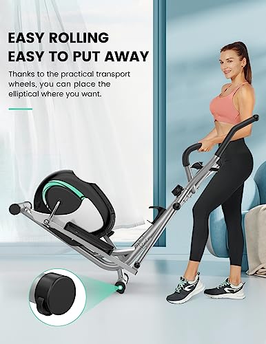 Compact Elliptical Exercise Machine with 8 Levels Adjustable Resistance Y42237