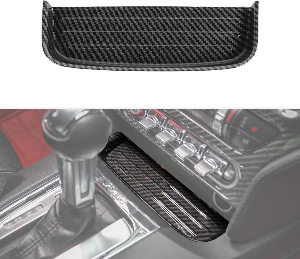 Carbon Fiber Gear Shift Storage Organizer Trim Cover, Pack of 2 Q785