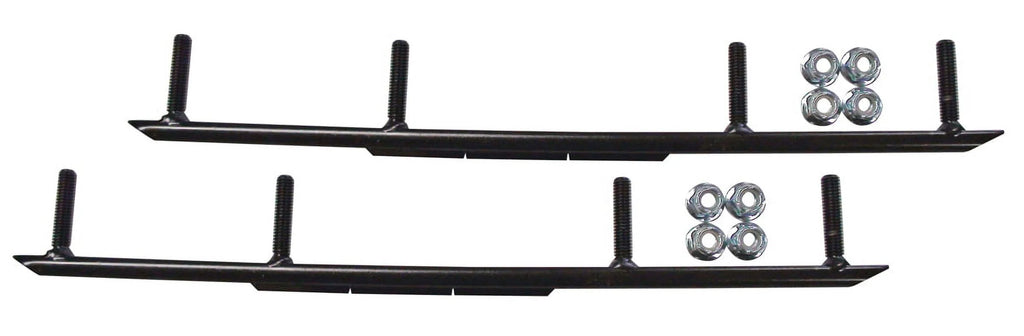 White MTX Snowmobile Skis with 4" Round Bars Complete Kit S333250